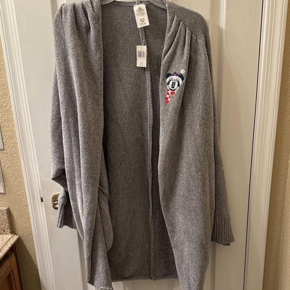 Disney Gray Cardigan with Embroidered Detail